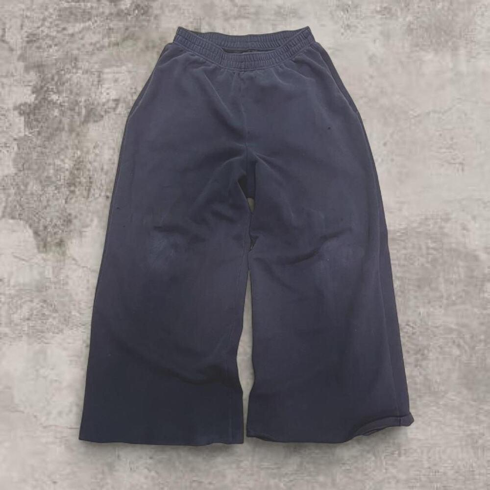 Wild Fable Grey Sweatpants Wide Leg Baggy Joggers US L Distressed Balenciaga
